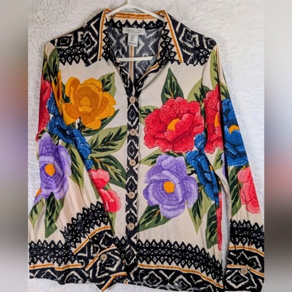 Tops - Rachel Zoe Black and Gray Patterned Top